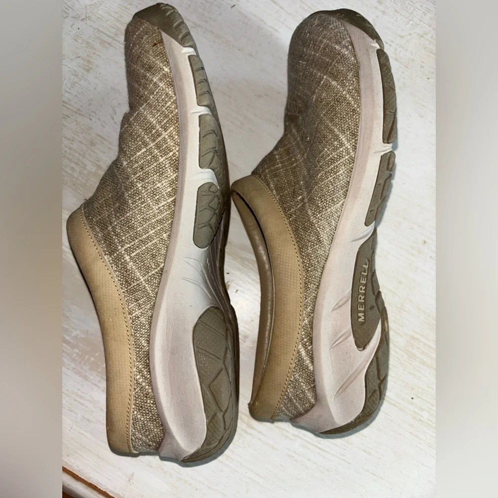 Merrell Rucksack Tan Cream Brown Slip-On Shoes Size 6.5 - Picture 6 of 10